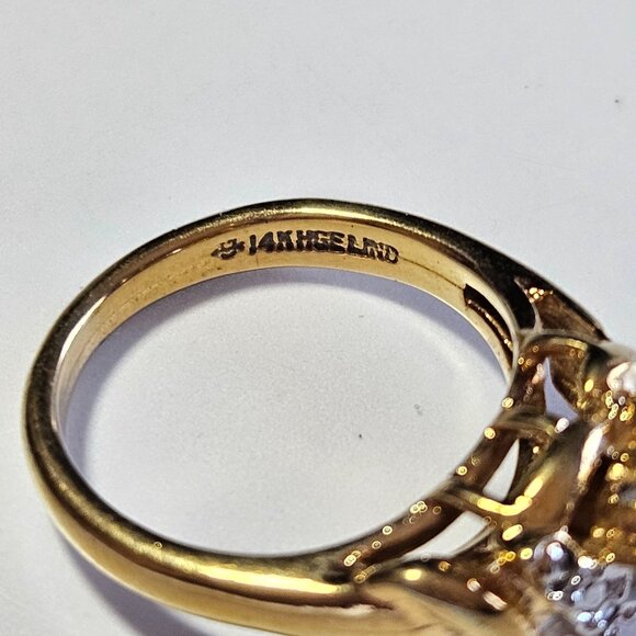 *Sale* Uncas 14k HGE rhinestone ring - Picture 7 of 13